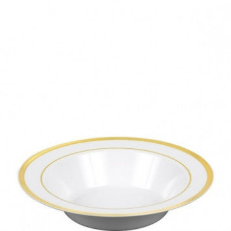 Bowls - Plastic -Elegant White Glossy Finish - 12 oz. - 10