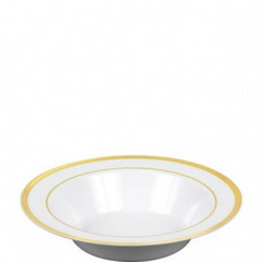 Bowls - Plastic -Elegant White Glossy Finish - 12 oz. - 10