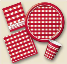 Red Checkered Beverage Napkins
