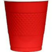 Cups - Plastic - Red - 9 oz - 10