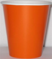 Cups - Paper - 9 oz - Orange - 24