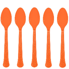 Cutlery - Spoons - Orange - Heavy Weight - 50