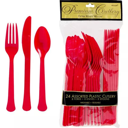 Cutlery - Spoons - Red - Heavy Weight