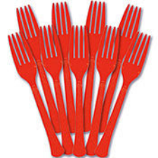 Cutlery - Forks - Red - Heavy Weight - 50