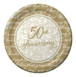 Gold Wishes Plates 50th Anniversary 6 3/4"