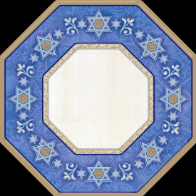 Hanukkah Judaic Traditions Octagon Paper Plates - 7"
