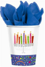 Hanukkah Playful Menorah Cups 9 oz