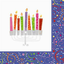Hanukkah Playful Menorah Lunch Napkins