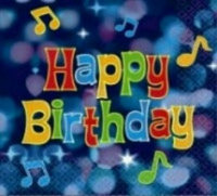 Party Tunes Beverage Napkins - Happy  Birthday