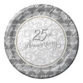 Platinum Wishes Plates - 6 3/4" - 25th Anniversary