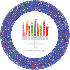 Hanukkah Playful Menorah Plates 10.5"