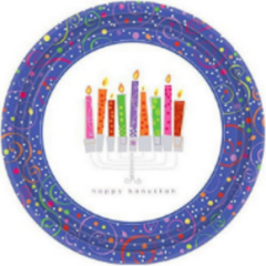 Hanukkah Playful Menorah Plates 7"