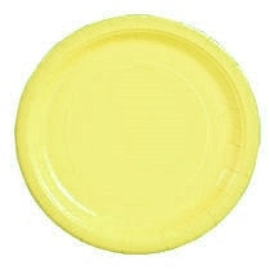 Plates - Paper - Lemon Yellow - 7" - 24