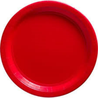 Plates - Paper - Red - 9" - Qty: 24