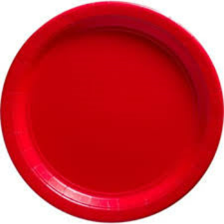 Plates - Paper - Red - 9" - Qty: 10