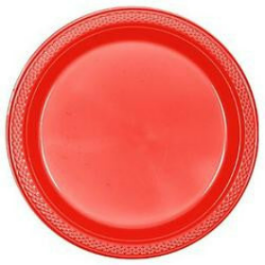 Plates - Plastic - Red - 9" - 20