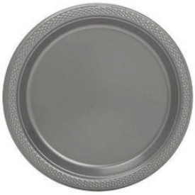 Plates - Plastic - Silver  - 9" - 10