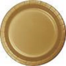 Plates - Paper - Gold color - 7" - 12
