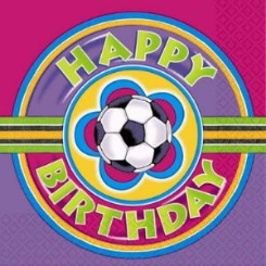 Soccer Girl Happy Birthday Lunch Napkins