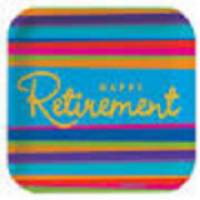 Stripes Happy Retirement  - Plates 9"