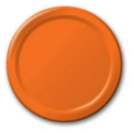 Plates - Paper - Orange - 7" - Qty: 8