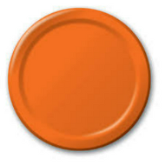 Plates - Paper - Orange - 7" - Qty: 8