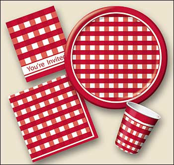 Red Checkered Plates - 8  3/4"