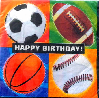 Championship Sports Lunch Napkins - Happy Birthday