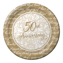 Gold Wishes Plates 50th Anniversary 10.25"