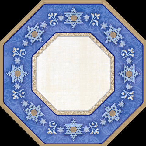Hanukkah Judaic Traditions Octagon Paper Plates - 10"