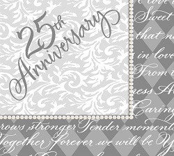 Platinum Wishes - Lunch Napkins - 25th Anniversary