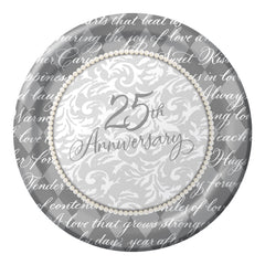 Platinum Wishes Plates-25th Anniversary - 10 1/4"