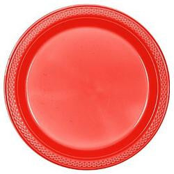 Plates - Plastic - Red - 7" - 20