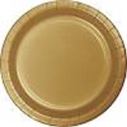 Plates - Paper - Glittering Gold - 8 3/4" - 10