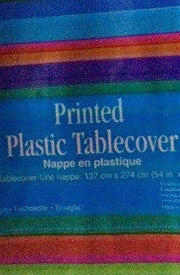 Table Cover - Plastic - Multi Color Stripes