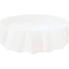 Table Cover - Plastic - Round - White