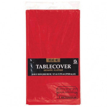 Table Cover - Plastic - Rectangle - Red