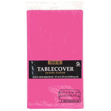 Table Cover - Plastic - Rectangle - Bright Pink