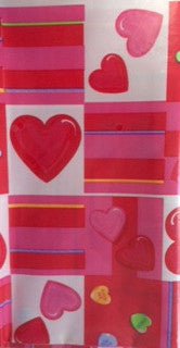 Table Cover Plastic Valentine Heart Design