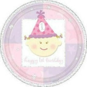 1st Birthday Girl - Plates 7"